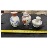 VASE, ORIENTAL EWER, & MARBLE PEDESTAL