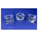 (3) OLEG CASSINI CRYSTAL VOTIVE CANDLE HOLDERS