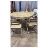DURHAM FOLDING ROUND TABLE & 4 CHAIRS