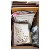 BOX LOT OF ASST ART & HOUSEHOLD