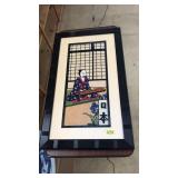 FRAMED ASIAN SCENE CROSS STITCH