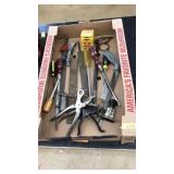 FLAT OF ASST TOOLS, LEATHER PUNCH, ETC