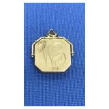 TESTED 14K GOLD MONOGRAMMED PENDANT