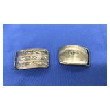 2 STERLING BELT BUCKLES 1 MONOGRAMMED 