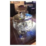 ETCHED CAKE PLATE W LID