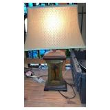 TABLE LAMP WITH PALM TREE DESIGN W/SHADE