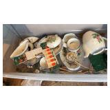 BOX OF ANTQ. HAND PAINTED CHINA