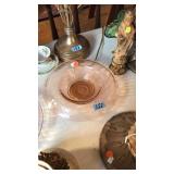 PINK DEPRESSION GLASS CONSOLE BOWL
