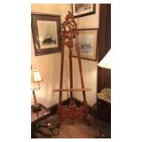 ORNATELY CARVED WOOD EASEL 7FT