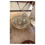 GLASS PLATTER W/ VOTIVES