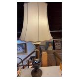 VNTG. STIFFEL STYLE BRASS TABLE LAMP W/SHADE