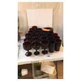 CAPE COD RUBY RED GLASSWARE, 31 PIECES