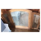 BIFOLD OAK DRESSER TOP MIRROR, MIRROR ONLY