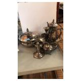 LOT OF SILVERPLATE SERVING DISHES