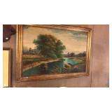ANTIQUE FRAMED LANDSCAPE SCENE