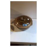 CERAMIC DBL HANDLED LIDDED BOWL