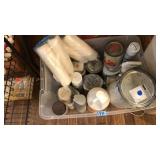 BOX LOT OF ASST PAINT SUPPLIES