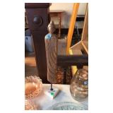 BUDDHA DECORATIVE WOOD STATUE ON MARBLE BASE