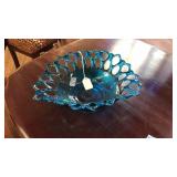 WESTMORELAND DORIC LACE BLUE ART GLASS