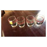 (4) VINTAGE GLASS STAGE COACH GLASSES