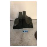 PAIR OF GOLD ETCHED BLACK PAINTED BOOK ENDS