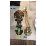 DECORATIVE PERUVIAN TUMI & BRASS ELEPHANT MEDALLI