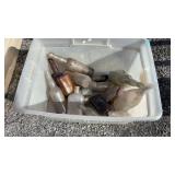 TOTE OF ANTQ GLASS BOTTLES