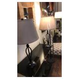 PAIR OF BLACK DECORATIVE TABLE LAMPS