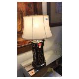 WOOD & MIRRORED DECORATIVE TABLE LAMP