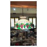 TIFFANY STYLE GRAPE VINE STAIN GLASS PUB LIGHT