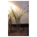 LRG GLASS VASE W. FAUX BRANCHES 28"