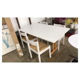 KITCHEN TABLE WITH 4 BRUSH SEAT CHAIRS