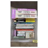 BOX OF ASST. FRENCH LANGUAGE LEARNING BOOKS/CDS