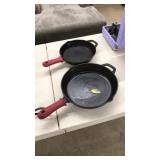 PAIR OF CAST IRON SKILLETS: 12' & 10'