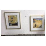 PAIR OF WATERCOLOR FRAMED ART