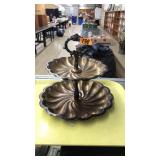 SILVER PLATED 2 TIER SERVING TRAY