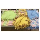 3 HAND MADE FLEECE TIE BLANKETS