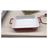 CRATE & BARREL STONEWARE CASSEROLE DISH