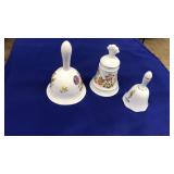 3 PORCELAIN BELLS