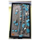 3 SILVERED & TURQUIOSE NECKLACES
