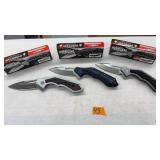 (3) GILL HIBBEN'S HURRICANE POCKET KNIVES W/BOXES