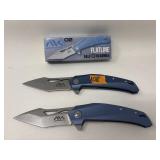 (2) MAVROKNIV FLATLINE LOCKING POCKET KNIVES