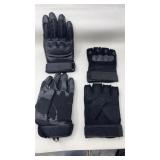 2 PAIRS OF BLACK PILOT GLOVES, SIDE MEDIUM
