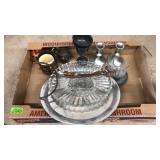 FLAT OF ASST SILVERPLATE & DECOR