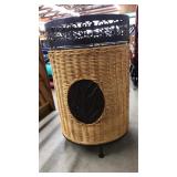 RATTAN AND METAL UMBRELLA STAND