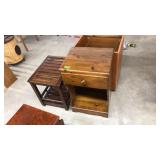 2 SIDE TABLES AND 1 CABINET MISSING TOP