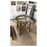 ROUND BEVEL EDGE GLASS TOP DINING TABLE