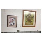 2 FRAMED FLORAL PRINTS
