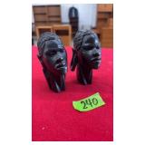 AFRICAN CARVED BUSTS (2)