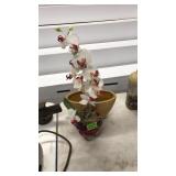 DECORATIVE GLASS PLANTER AND CERAMIC PLANTER